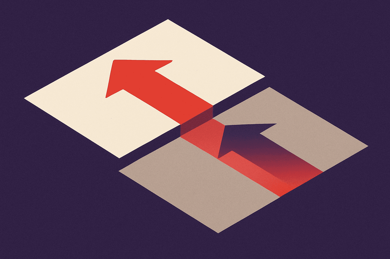 One geometric form projecting an exact copy of itself onto a second surface